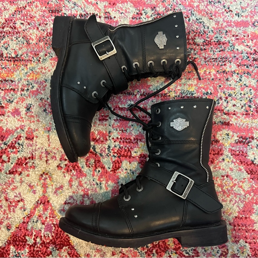 Harley-Davidson® Women's Monetta 7.75" Black Motorcycle Boots